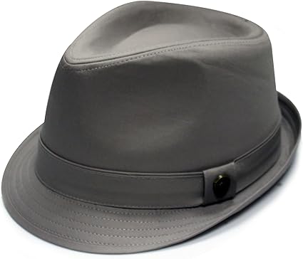 light grey fedora hat