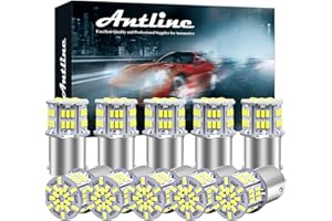 Antline 1156 1141 7506 BA15S LED Bulbs White, Super Bright 3014 54-SMD LED Replacement for 12V-24V RV Camper Car Vehicle Trailer Boat Trunk Backup Reverse Tail Brake Turn signal Lights (Pack of 10)