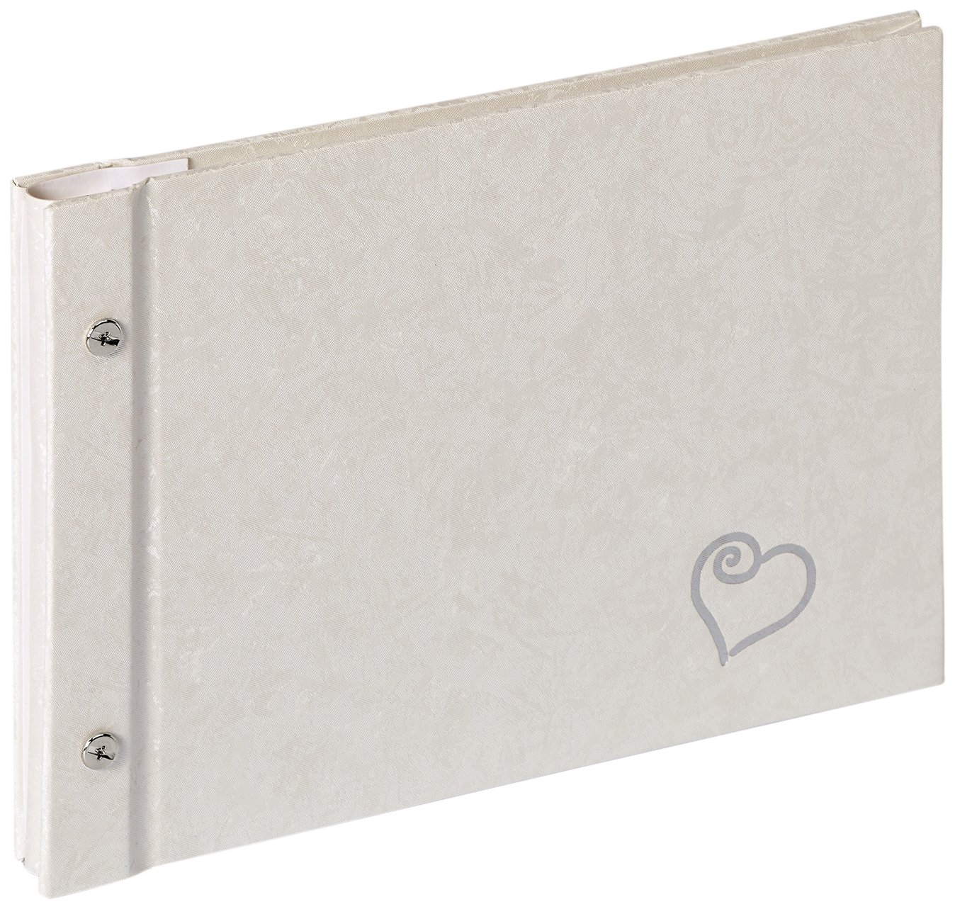 walther Design Photo Album White 26,5 x 19 cm book screw Album with Embossing Sinfonia Flat Books SBL-210-W