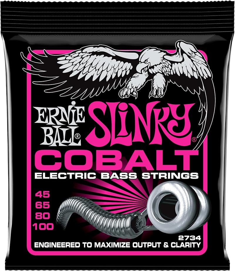 Ernie Ball P02734 Super Slinky Cobalt Electric Bass Strings 45 100 Gauge
