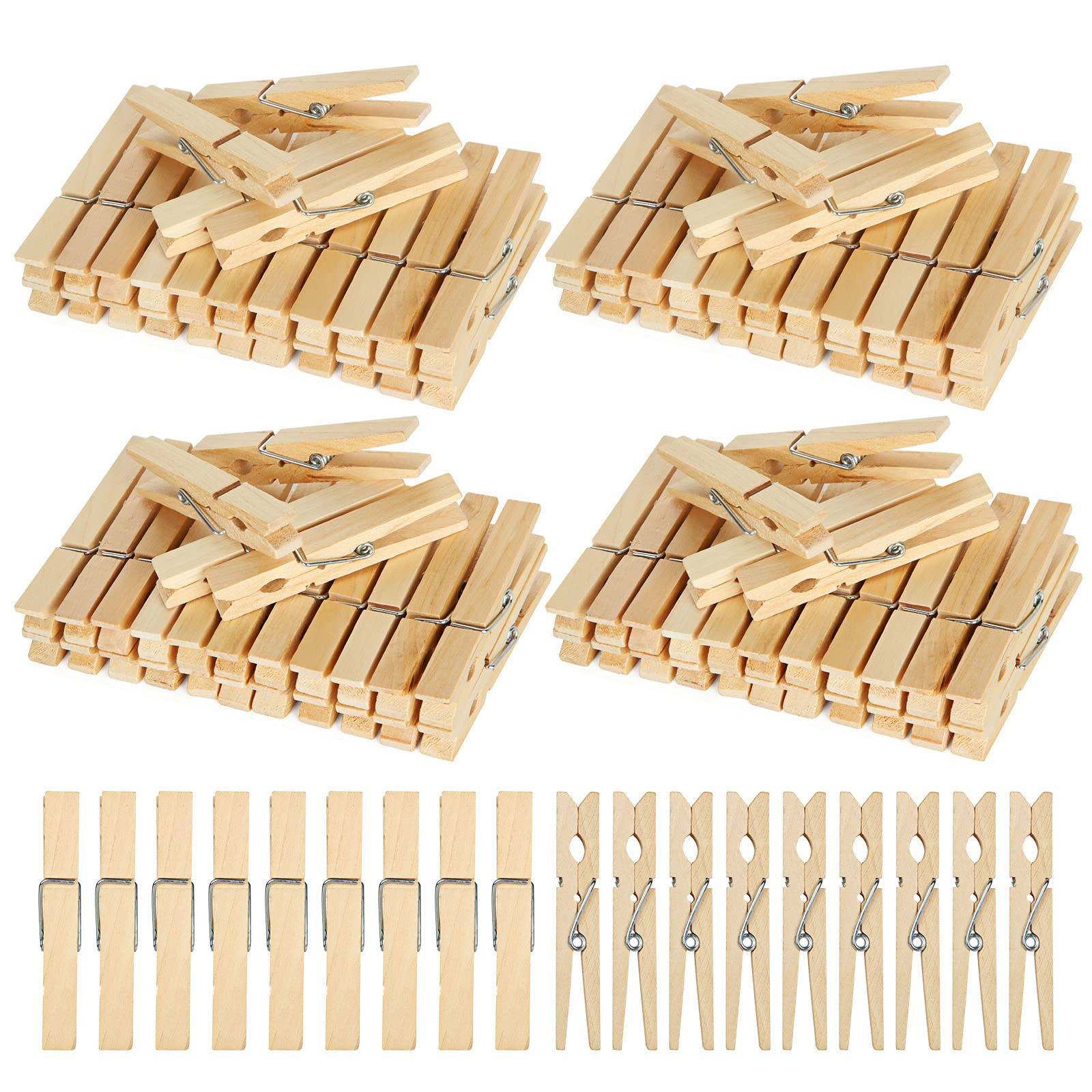 JMIATRY 200 Pcs Wooden Pegs, 7.2cm Wooden Craft Peg for Photos, Wooden Clothes Pegs For Washing Line or Hanging Photos, Arts and Craft