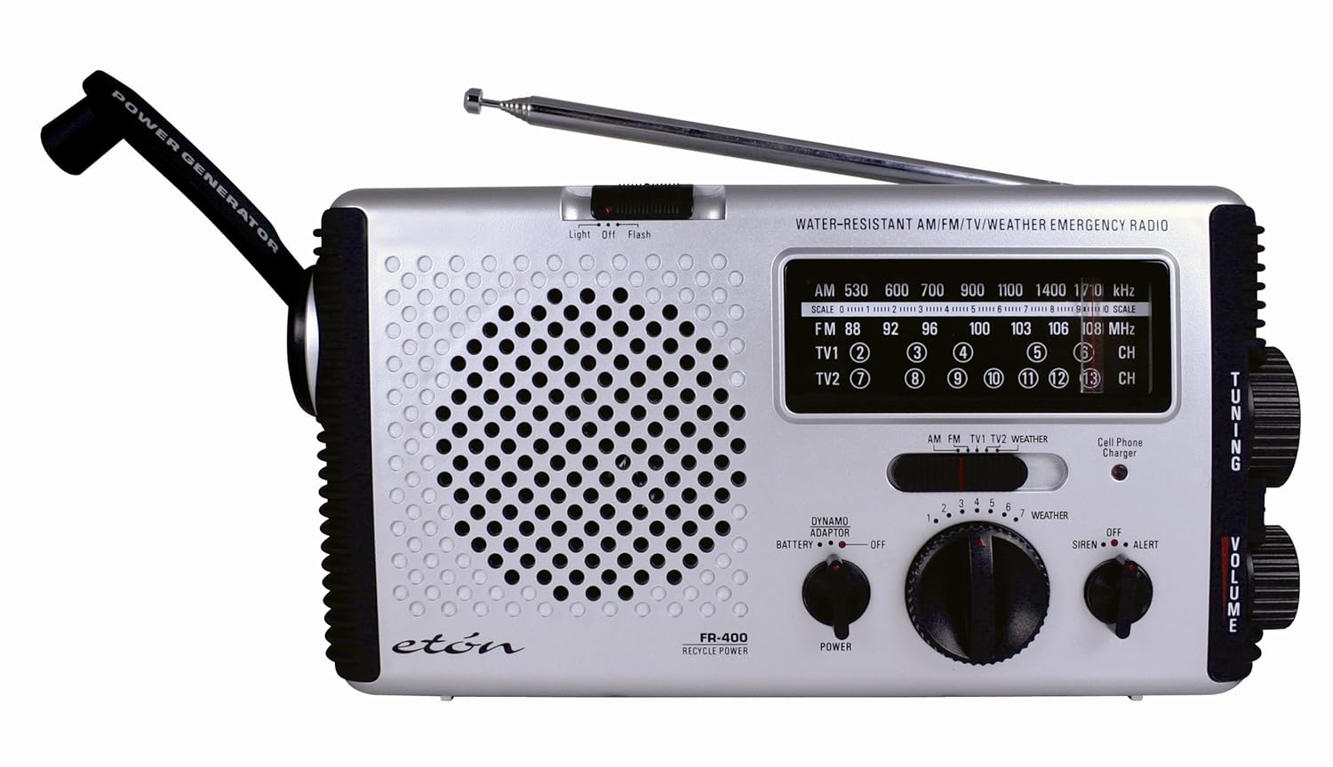 Amazon.com: Eton FR400 Hand Crank Radio and Power Generator (Silver)  (Discontinued by Manufacturer): Home Audio & Theater