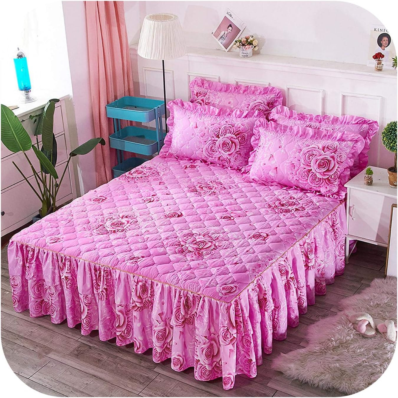 Bedspread 1Pcs Princess Bedding Bed Skirt Pillowcases Winter Thick Warm