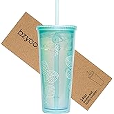 bzyoo SIP 24oz (710ml) Double Wall Plastic Tumbler with Lid and Straw Cold Drink Travel Mug Reusable Ice Coffee Tea Cup Perfect for Office Poolside Parties Gifts Color: Pearl Green