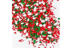 COBAKEY Christmas Tree Sprinkles for Cake Decorating Edible 4.2 ounce Snowflake Sprinkles Mix Red Green for Xmas Party New Year Sprinkles for Cupcake Toppers Cookie Ice Cream Decorations Celebrations