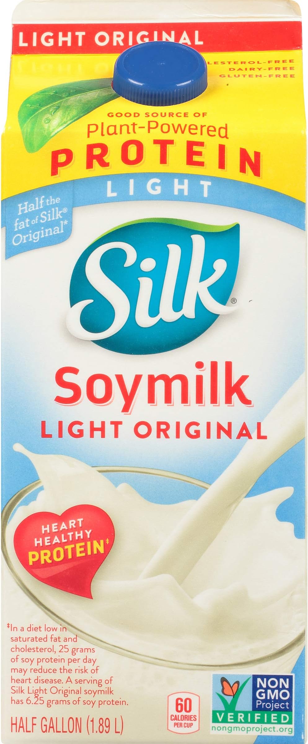 Silk Soy Milk Light, Plain, Half Gallon, 64 oz, Vegan