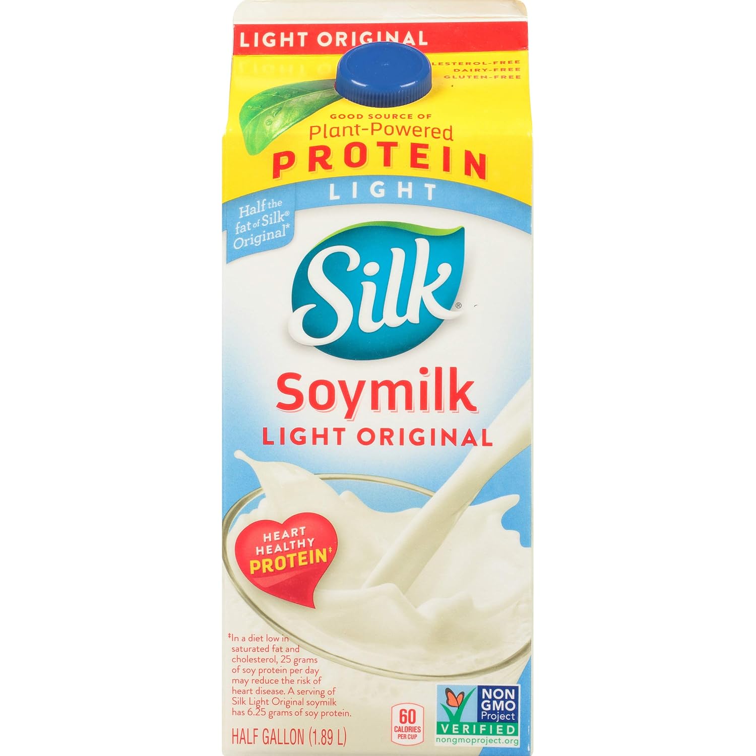 Silk Soy Milk Light, Plain, Half Gallon, 64 oz, Vegan