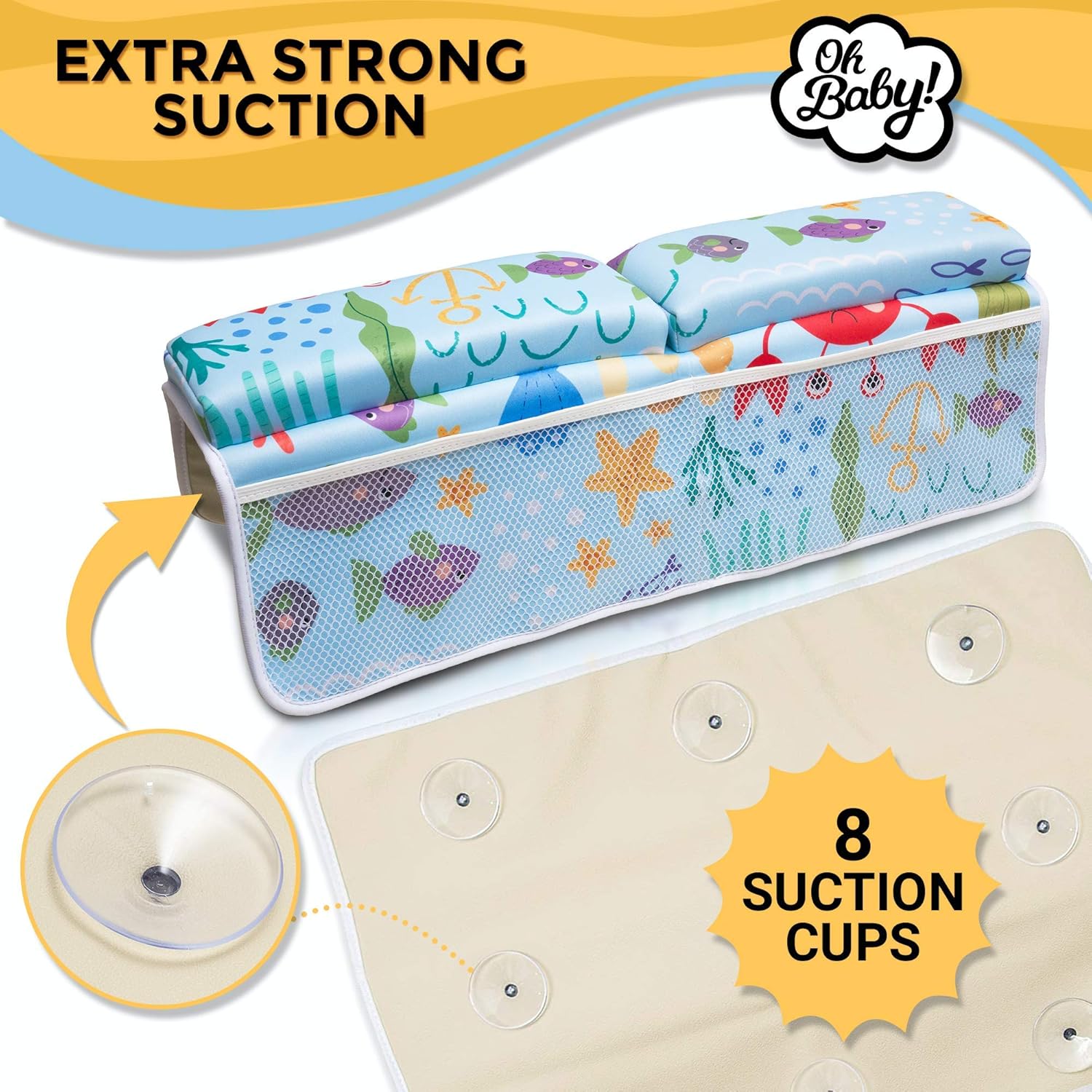 Bath Kneeler and Elbow Rest Pad | Baby Bath Kneeler and Bath Elbow Saver | Bath Kneeler Baby Bathtub Cushion | Hooded Baby Towel Included : Baby