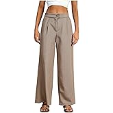 winkbay Women's High Waisted Dress Pants Fall Vintage Straight Leg Business Casual Trousers with Pockets