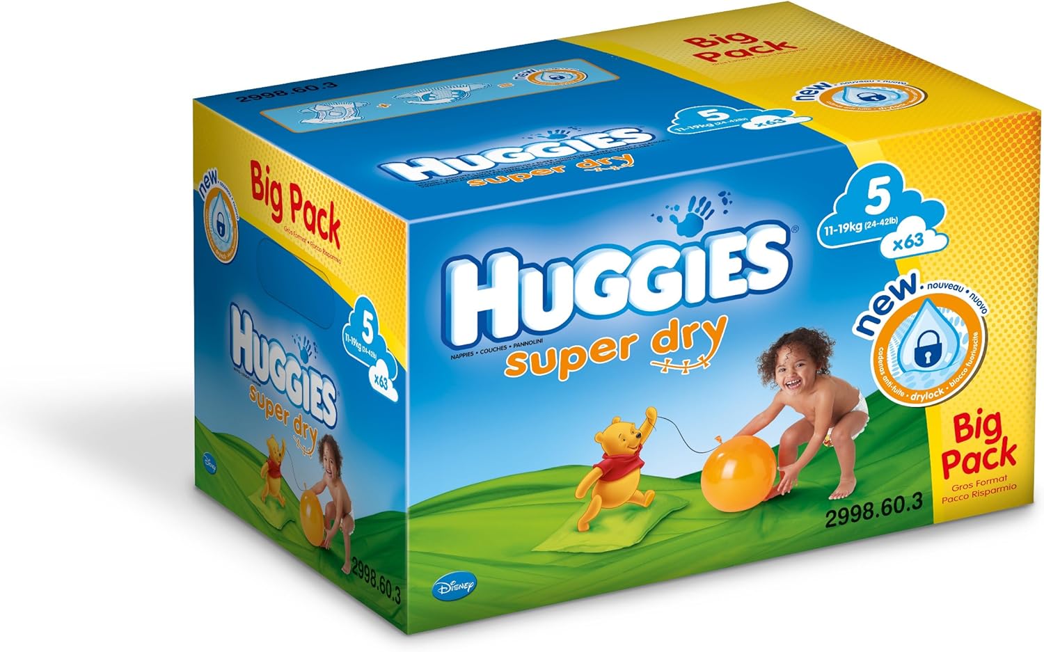 Huggies 2998.60.3 Super Dry Big Pack Taille 5 1119 kg x 63