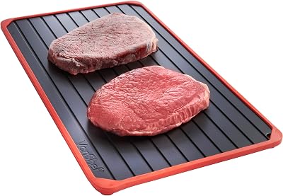 VonShef Large Aluminium Defrosting Tray with Silicone Border, 35cm x 20cm