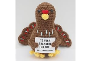 DENEO Friendsgiving Decorations Supplies, Friendsgiving Gifts, Thanksgiving Party Decorations, Thanksgiving Gifts, Fall Crochet Turkey Gift for Friends Family Teachers Coworkers, So Very Thankful for You