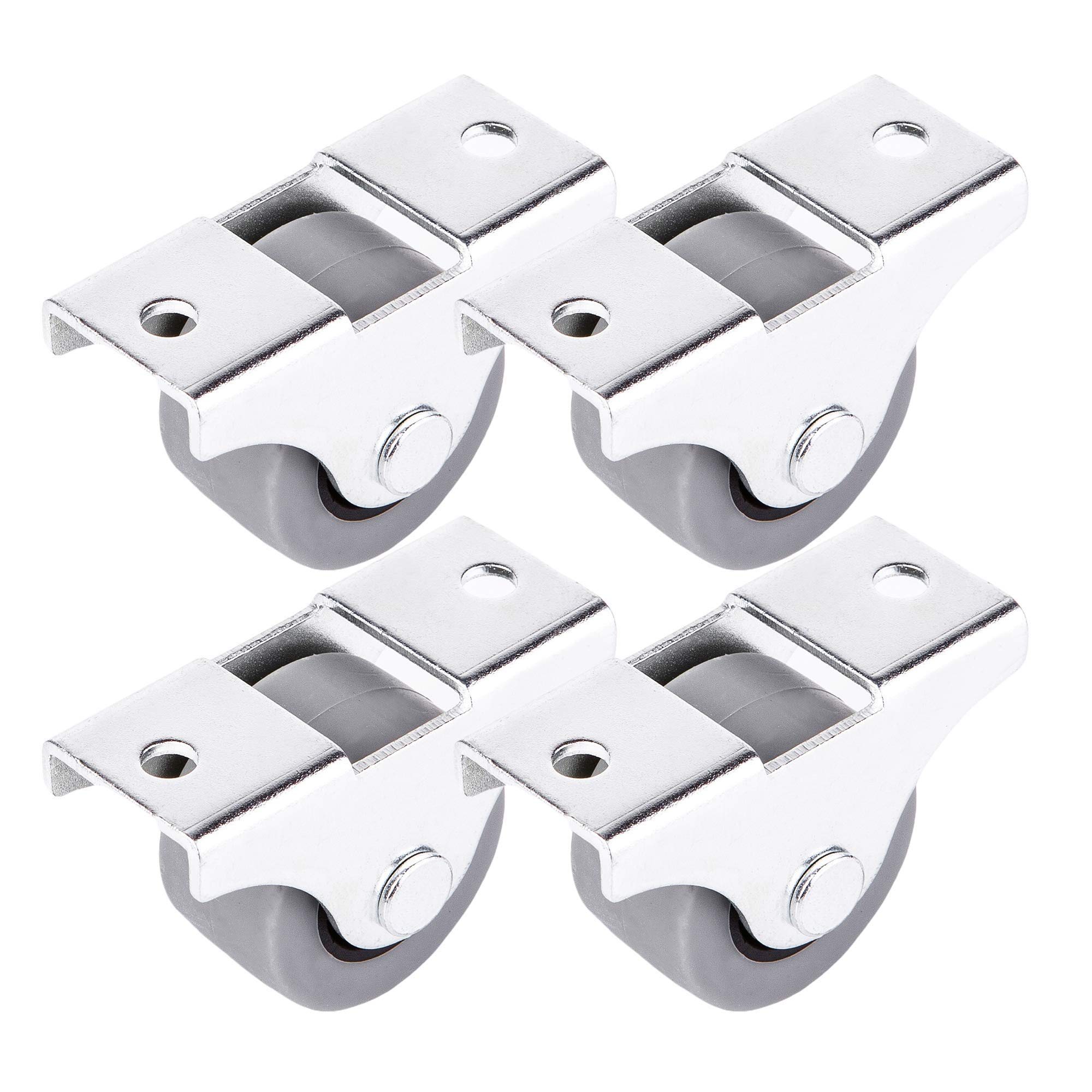 (Pack of 4) 25 mm Small Wheel Castors Rubber Casters Castors For Furniture Non-Swivel Small Wheels Non-Plastic Appliance & Equipment Small Wheel Castors Casters Set (4)