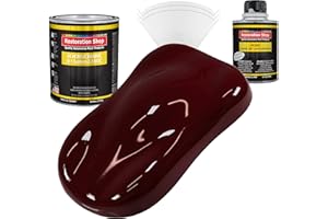 Restoration Shop - Burgundy Acrylic Enamel Auto Paint - Complete Quart Paint Kit - Professional Single Stage High Gloss Automotive, Car, Truck, Equipment Coating, 8:1 Mix Ratio, 2.8 VOC