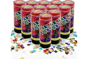 PPXMEEUDC 12 PCS Confetti Poppers Cannons for Wedding Birthday Graduation Baby Shower Anniversary Christmas New Year's Kids Fun Party Supplies Decorations and Favors