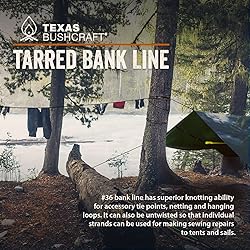 Texas Bushcraft Tarred Bank Line Twine - #36 Black