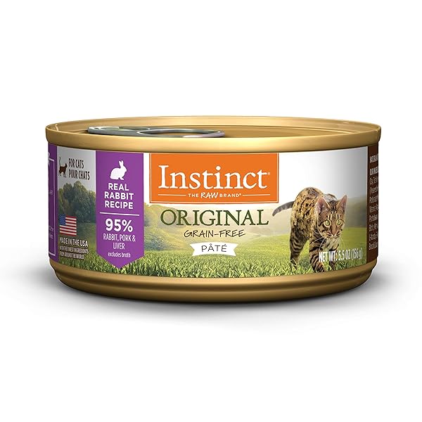 INSTINCT ORIGINAL GRAIN FREE REAL RABBIT RECIPE NATURAL WET CANNED CAT FOOD BY NATURE’S VARIETY, 5.5 OZ. CANS (CASE OF 12)