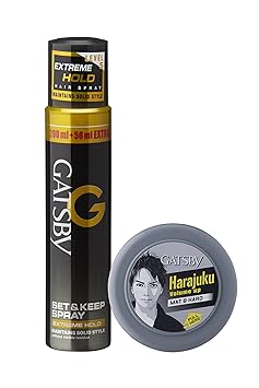 Gatsby Set and Keep Extreme Hold Hair Spray with Mat and Hard Hair Styling Wax