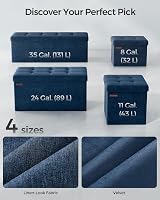 SONGMICS Storage Ottoman Foldable 38x110x38 cm Velvet Deep Blue LSF277Q51 view 7