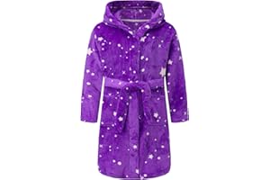 SGMWVB Kid Fleece Hooded Robes Girls Bathrobes Boys Soft Plush Sleepwear Toddler Fuzzy Pajamas