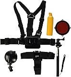 EEEKit Starter Accessory Kit for Gopro Hero 5 Black Session 4 3 2  LCD and Other Gopro Style Cameras, Selfie Stick, Car Suction Mount, Head Strap, Chest Harmess, Floaty Handle Grip