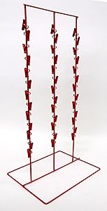 Triple Round Strip 6 Inch Apart 39 Chip Counter Potato Chip Display Rack in Red