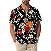 KYKU Hawaiian Shirt for Men: Beach Vacation Summer Short Sleeve Button Down Mens Shirts Casual Stylish
