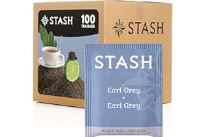 Stash Tea Earl Grey Black Tea, Box of 100 Tea Bags (Packaging May Vary)