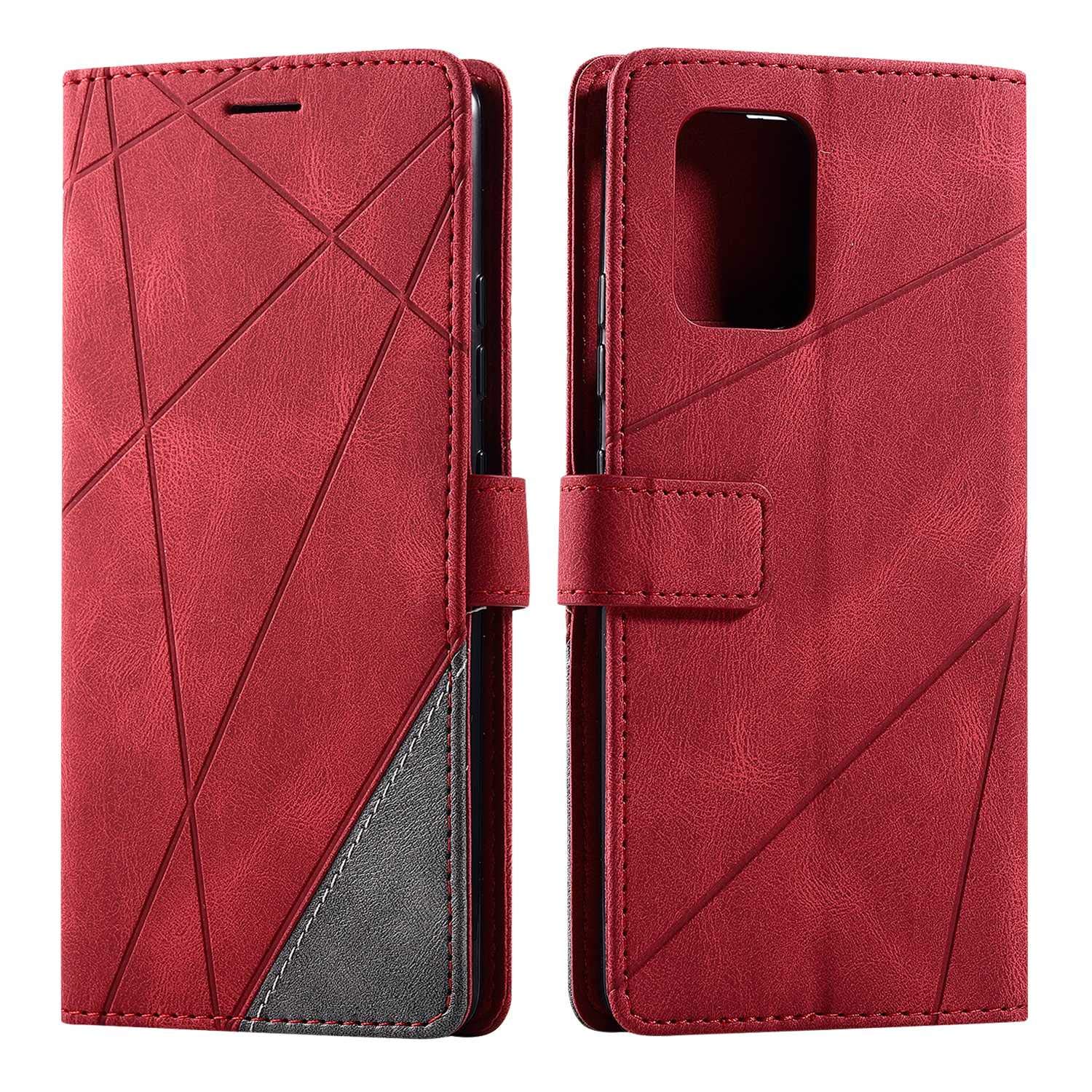 SONWO PU Leather Wallet Case with Magnetic Closure and Flip for Samsung Galaxy S10 Lite with Magnetic Closure, Red
