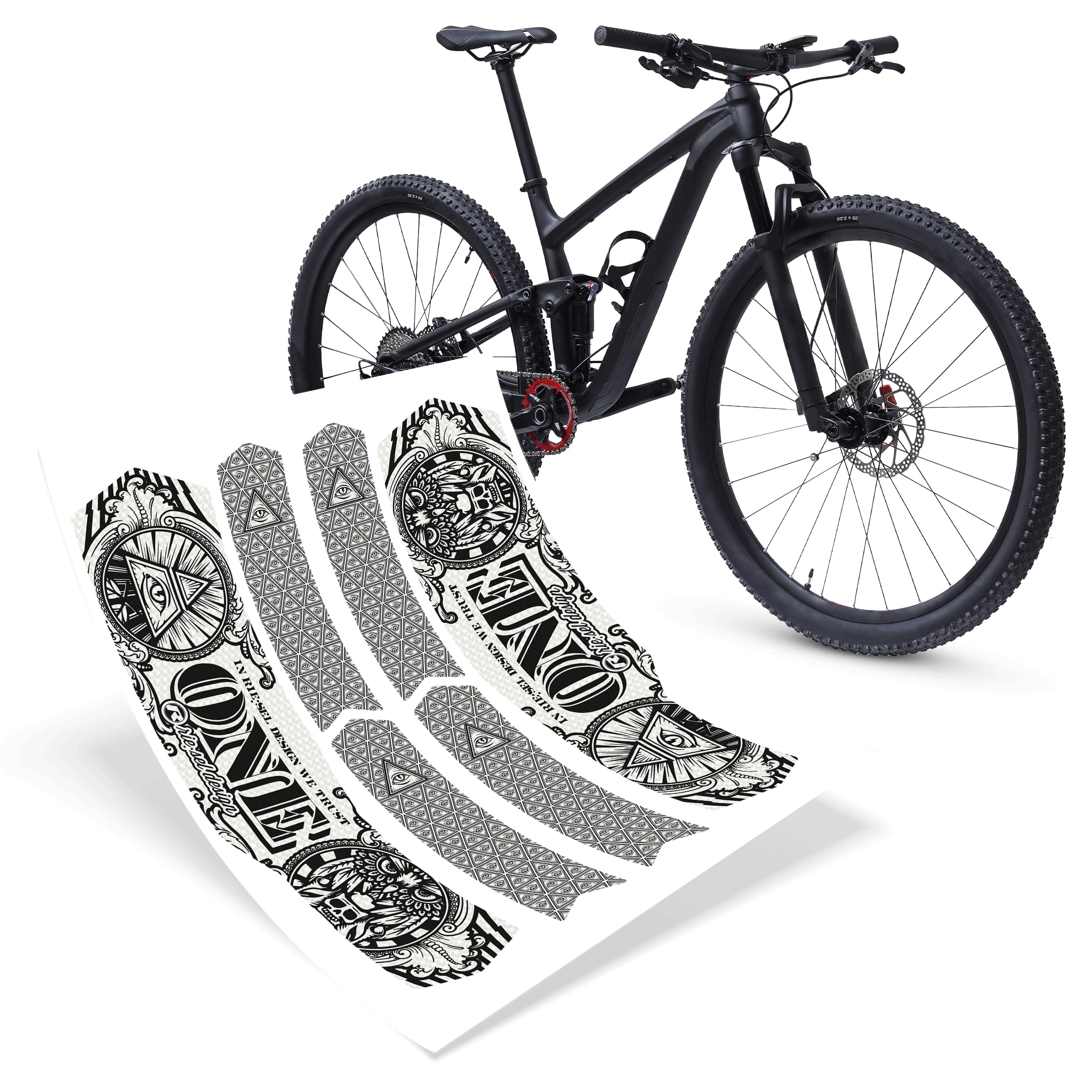 Riesel Design Protective Stickers Triangle Rear Bike Frame - Tape 3000 Honeycomb - Illuminati
