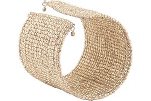 Touchstone Indian Colorful Bead Bracelet Bollywood Beaten Metal Beads Openable Broad Cuff Bracelet in Gold or White Tone for Women.