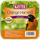 Kaytee Orange Harvest Suet Dough 11.75 Oz | Year-round feeding. Orange harvest suet for birds. Tray included, less messy, 1 bird food block