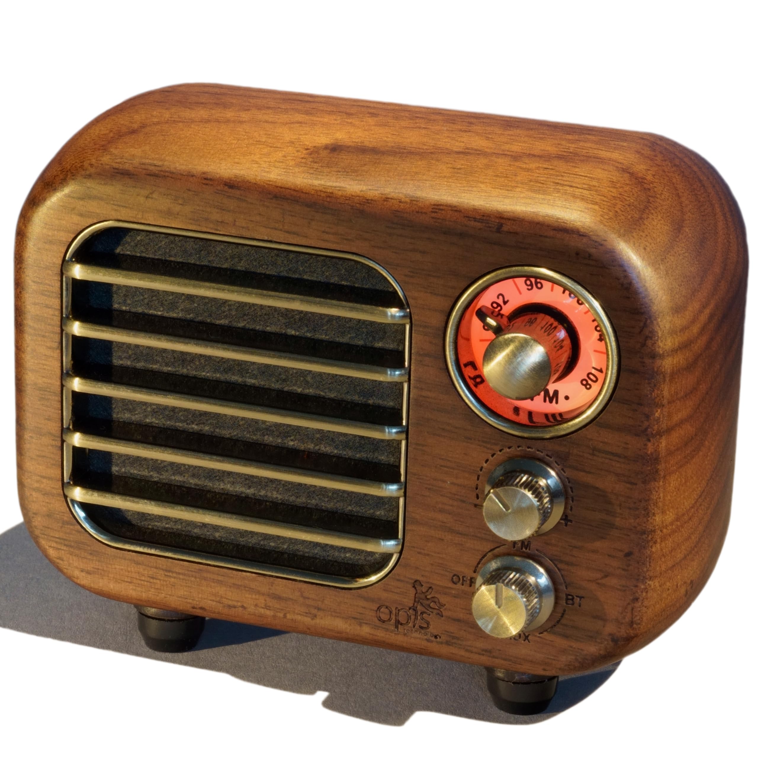Opis Radio 3 – Small Wooden Retro Bluetooth Speaker and VHF Radio (Walnut)