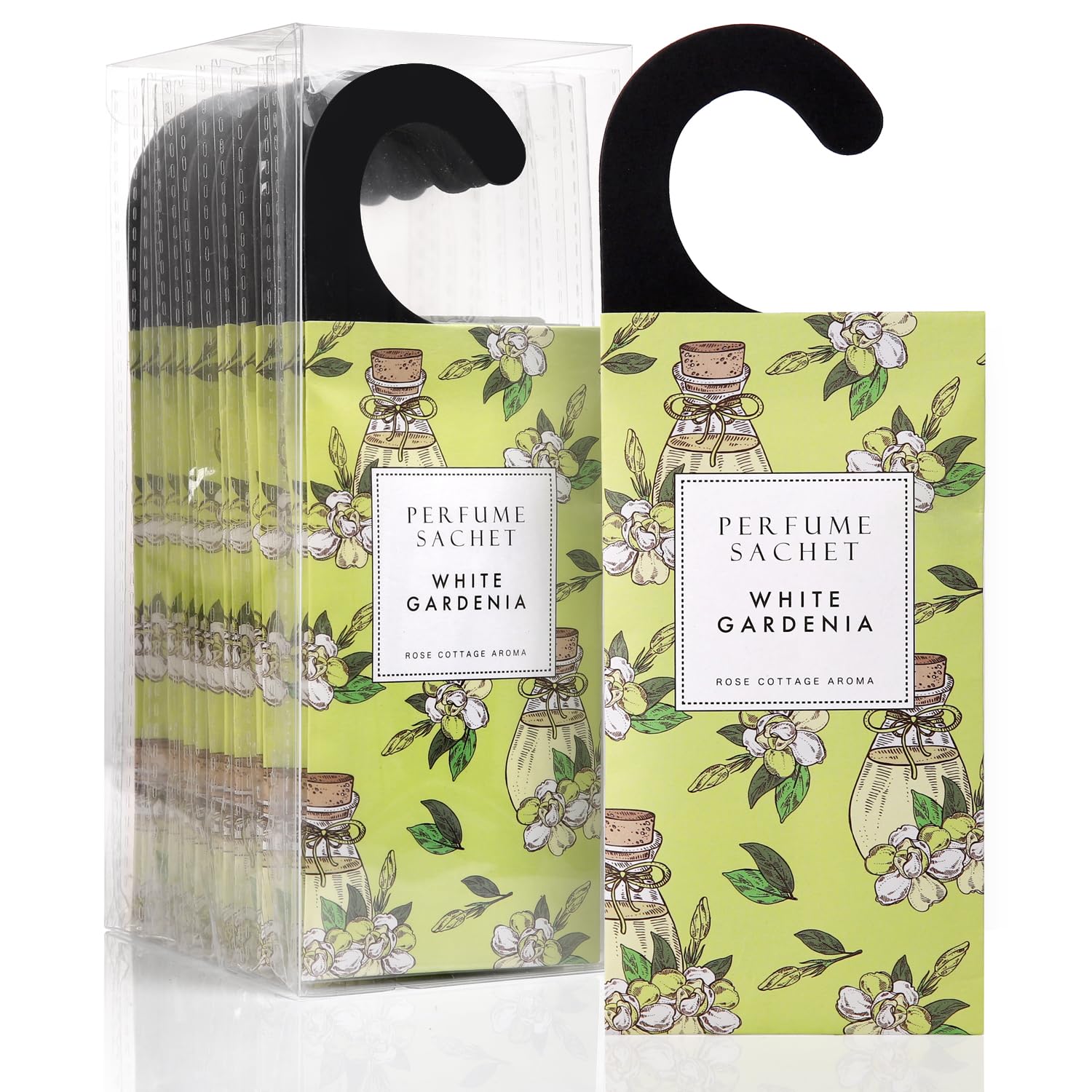 Photo 1 of ** SIX ONLY** ROSE COTTAGE Large 12 Packs White Gardenia Hanging Closet Deodorizer Air Freshener Long Lasting Scented Sachets Smell Goods for House