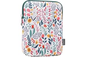 TiMOVO 6-7 Inch Sleeve Case for eReader Book Paperwhite/Colorsoft Signature Edition, Protective Sleeve Cover Pouch Bag Carrying Case for E-Reader/Oasis & Kobo Devices, Flowers