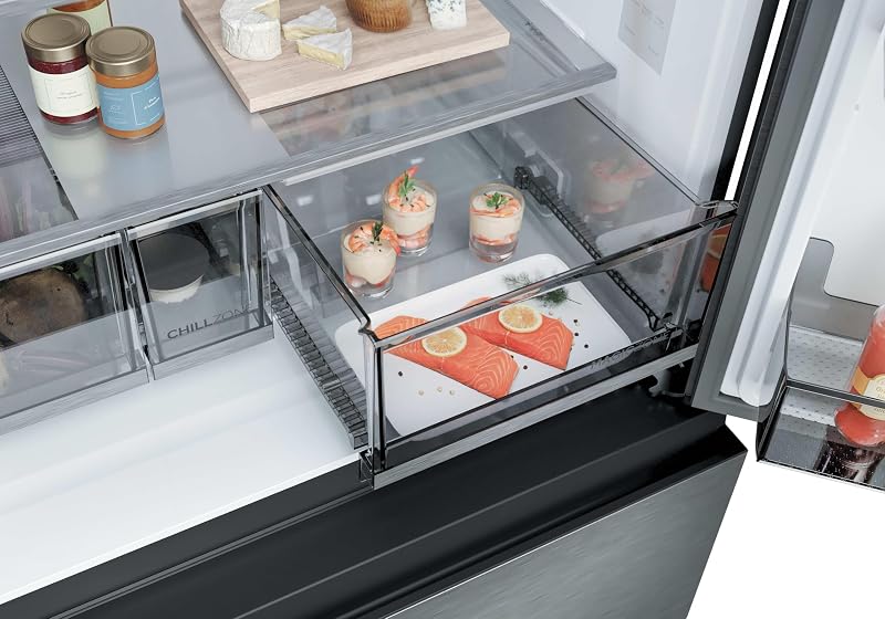 Horizon Collection HFR59F18CWMM - frigorífico multidoor French Door 700L, Clase C, 35 dB, Total No Frost, Inverter, dispensador de agua, ABT antibacterias, Metal Fresh Tech, Inox