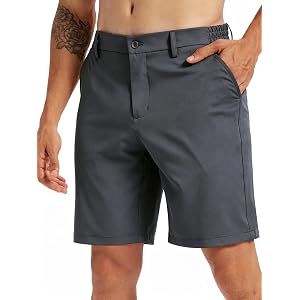 LeapsLion Mens Golf Dress Shorts 9" Stretch Casual Work Flat Front Shorts for Men with 4 Pockets Quick Dry Lightweight
