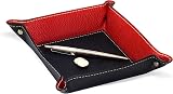 BELCRAFT Luni Medium Leather Tidy Tray, Handmade Italian Style, Black view 3