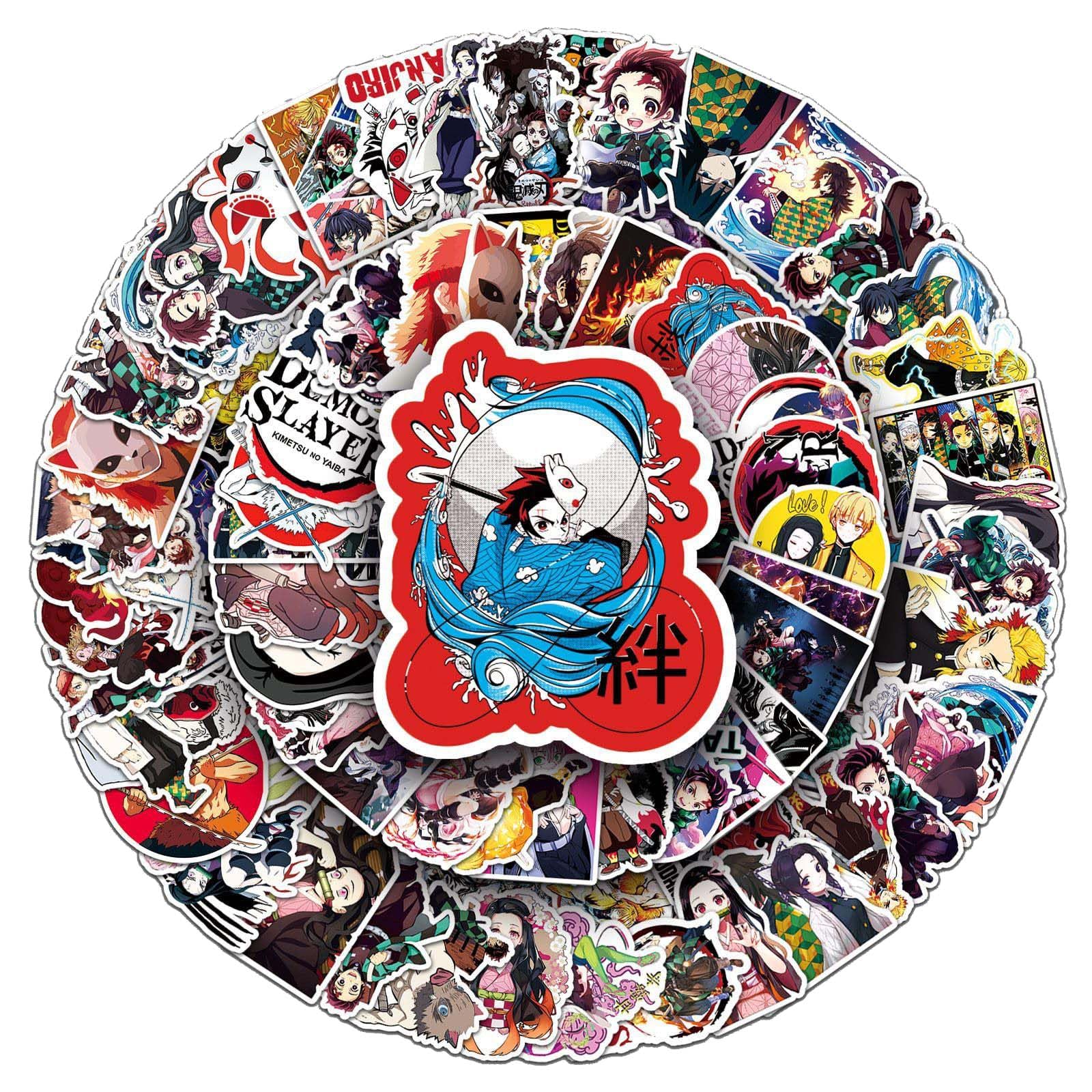 Demon Anime Stickers Pack 100 PCS |Stickers for Car,Laptop,Water Bottles,Stickers for Teens Cute Vinyl Decals