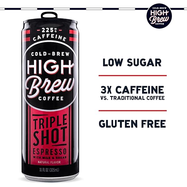 HIGH BREW COFFEE, TRIPLE SHOT ESPRESSO, COLD BREW COFFEE, 11 FL OZ, READY-TO-DRINK (PACK OF 12)