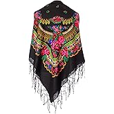 SKRRYNYA Scarf Wrap Traditional Ukrainian Polish Fringed Floral Neck Head Shawl