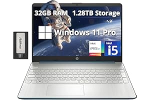 HP 15.6" Anti-Glare FHD Business Laptop, Intel i5-1235U, 32GB RAM, 1.28TB Storage(1TB SSD+288GB Docking Station Set), Intel I