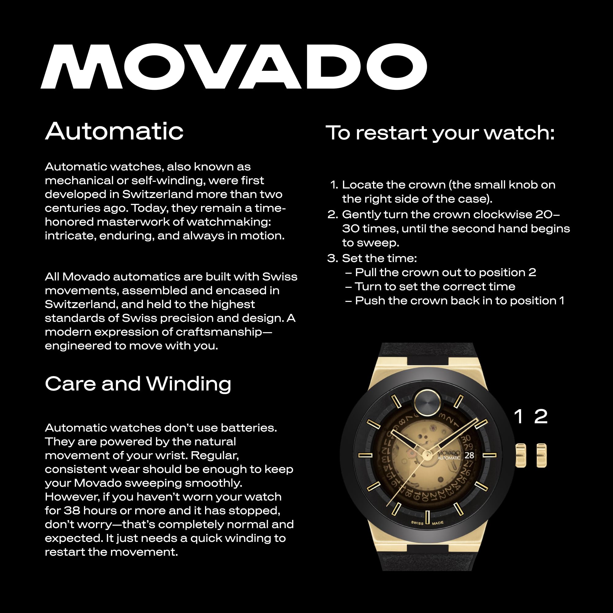 Movado Bold Fusion Men's Luxury Automatic Watch - Swiss Self-Winding Movement, Fabric Rubber Strap, Water Resistance 50 Meters (5ATM) - Classic Timepiece - Gift for Him - 43.5mm
