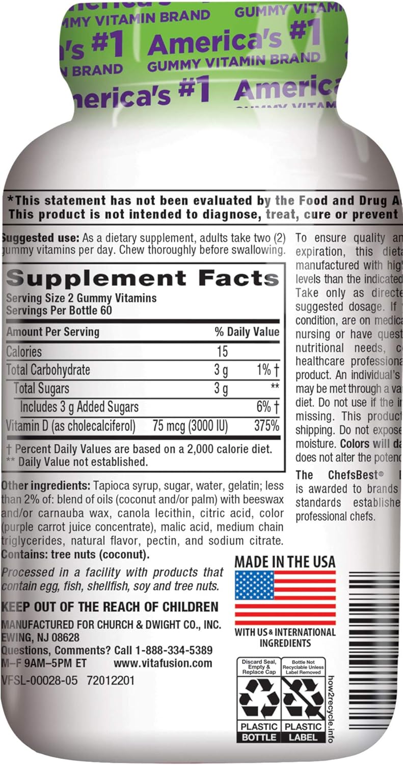 Vitafusion Extra Strength Vitamin D3 Gummies, 120 Count: Health & Personal Care