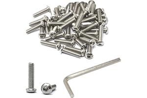 iexcell 50 Pcs 1/4-20 x 1 Stainless Steel 304 Hex Socket Button Head Cap Screws Bolts Kit