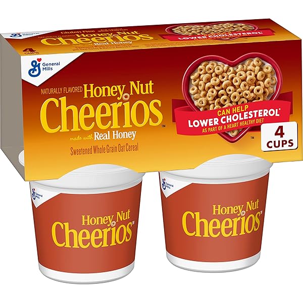 BIG G CEREAL HONEY NUT CHEERIOS GLUTEN FREE CEREAL, 4PK CUP 7.2OZ