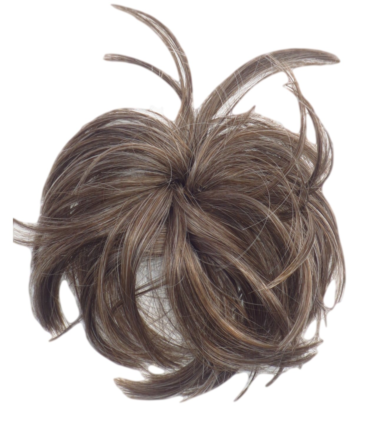 Scrunchie Hair Extension Brown Grey Mix Up Do Down Do Spiky