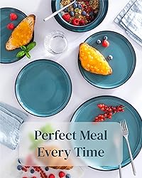 Stoneware dinner plates set 2 pcs – 10.2" petrol