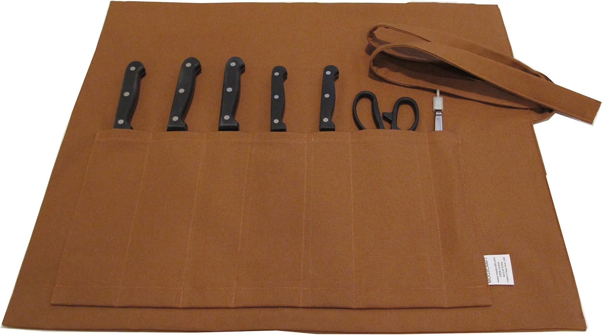 MOOJICRAFT TAN CANVAS ROLL KNIFE CASE