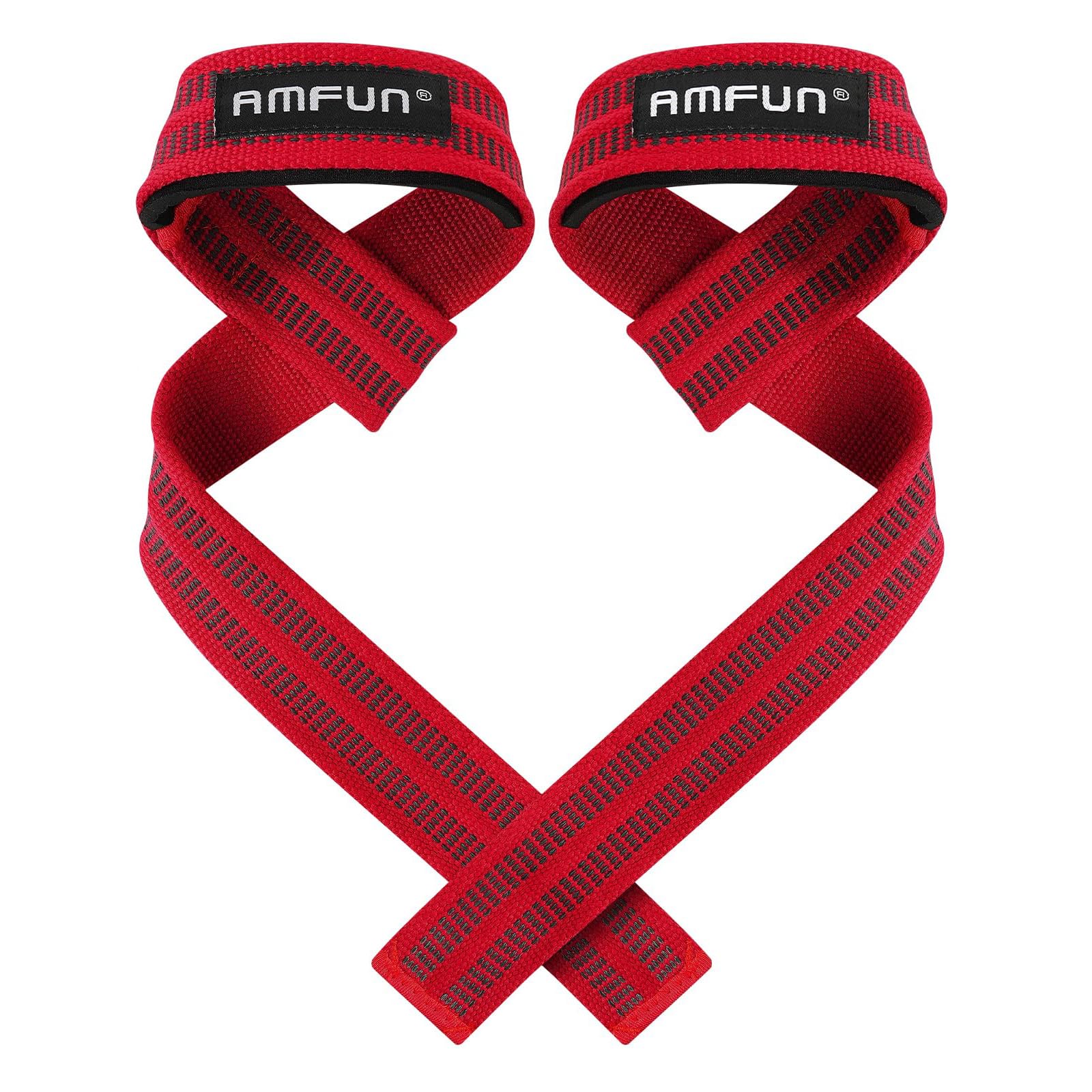 AMFUN 2PCS Lifting Wrist Straps for Weightlifting, Wrist Lifting Straps Grips Band-Deadlift Straps with Neoprene Cushioned Wrist Padded, Perfect for Gym Workouts Deadlifts Powerlifting Bodybuilding